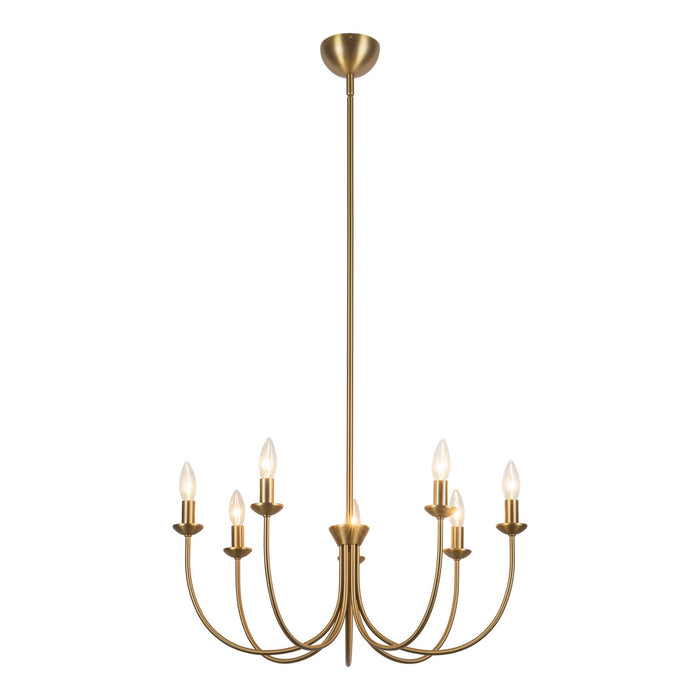 Alora - CH419726BG - Seven Light Chandelier - Ember - Brushed Gold