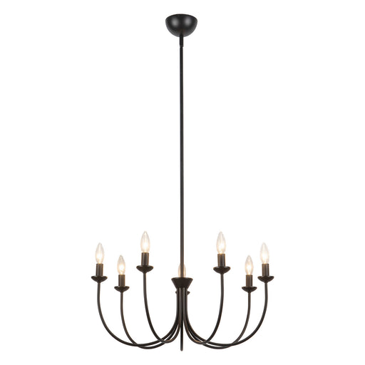 Alora - CH419726MB - Seven Light Chandelier - Ember - Matte Black