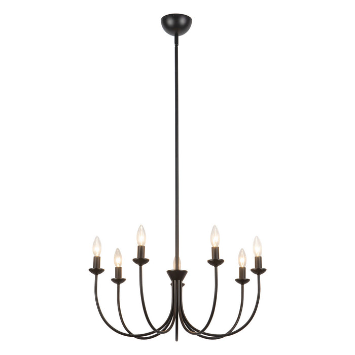Alora - CH419726MB - Seven Light Chandelier - Ember - Matte Black