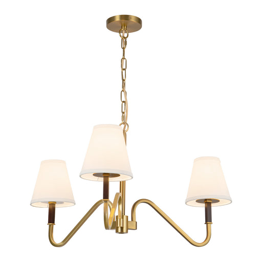 Alora - CH445330BGWL - Three Light Chandelier - Sloan - Brushed Gold/White Linen