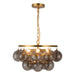 Alora - CH654318BGSM - Three Light Chandelier - Faye - Brushed Gold/Smoked Glass
