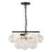 Alora - CH654318MBRC - Three Light Chandelier - Faye - Matte Black/Clear Ribbed Glass