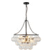 Alora - CH654624MBRC - Six Light Chandelier - Faye - Matte Black/Clear Ribbed Glass