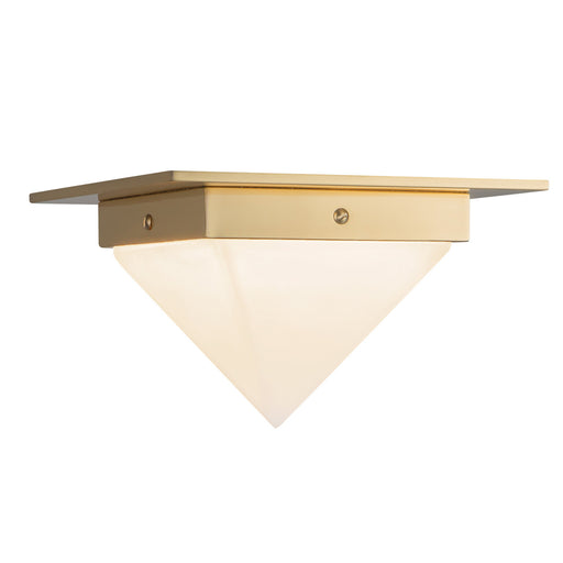 Mineral One Light Flush Mount Patina Brass/Alabaster