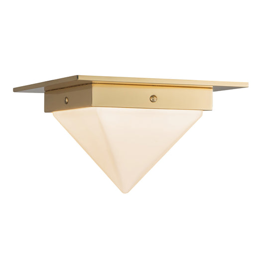 Mineral One Light Flush Mount Patina Brass/Opal Glass
