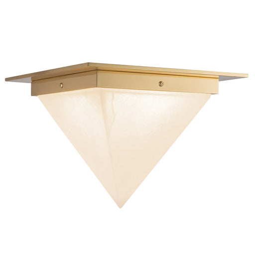 Mineral One Light Flush Mount Patina Brass/Alabaster