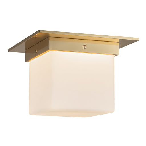 Mineral One Light Flush Mount Patina Brass/Opal Glass