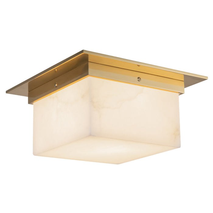 Alora - FM356115PTBAR - Two Light Flush Mount - Mineral - Patina Brass/Alabaster