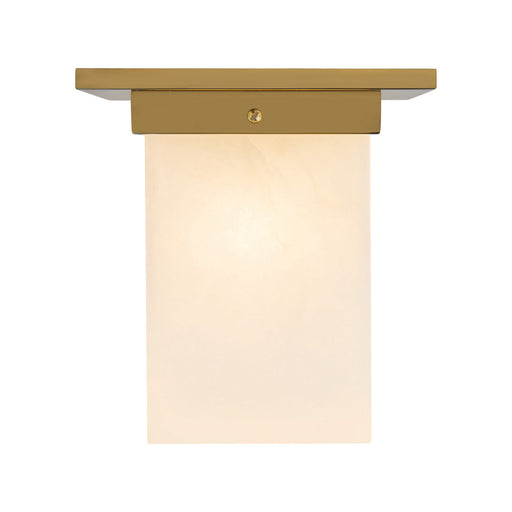Alora - FM356808PTBAR - One Light Flush Mount - Mineral - Patina Brass/Alabaster