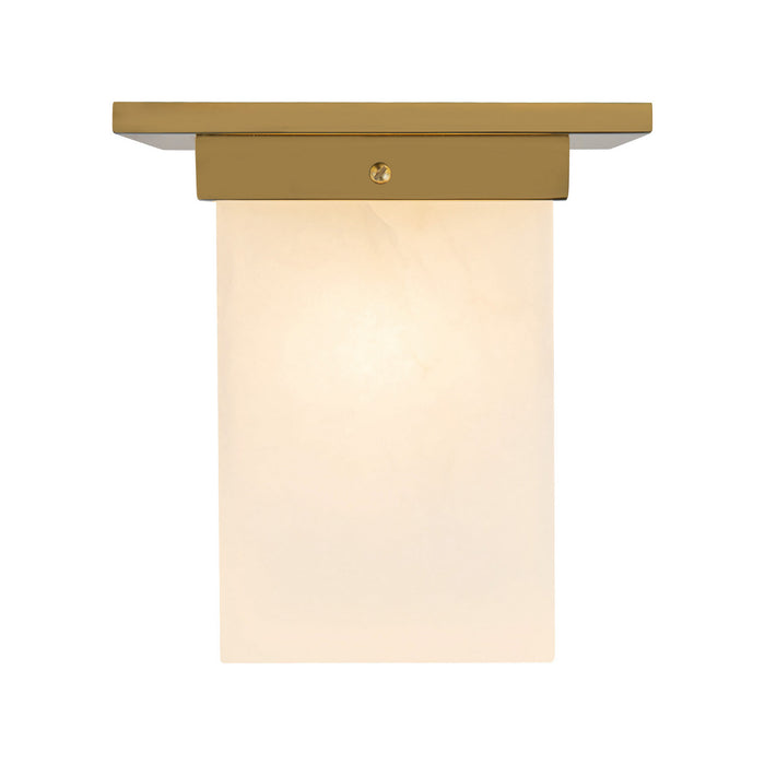 Alora - FM356808PTBAR - One Light Flush Mount - Mineral - Patina Brass/Alabaster