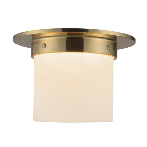 Mineral One Light Flush Mount Patina Brass/Alabaster