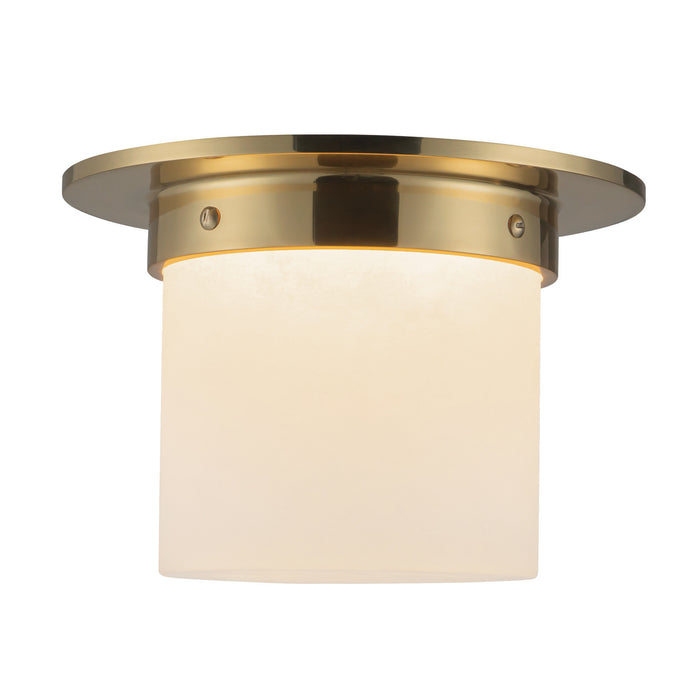 Alora - FM360085PTBAR - One Light Flush Mount - Mineral - Patina Brass/Alabaster