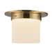 Alora - FM360085PTBAR - One Light Flush Mount - Mineral - Patina Brass/Alabaster