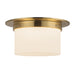Alora - FM360115PTBOP - Two Light Flush Mount - Mineral - Patina Brass/Opal Glass