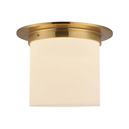 Alora - FM360118PTBAR - One Light Flush Mount - Mineral - Patina Brass/Alabaster
