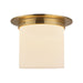 Alora - FM360118PTBAR - One Light Flush Mount - Mineral - Patina Brass/Alabaster