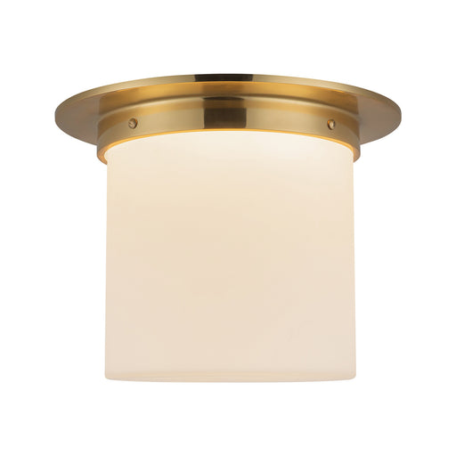 Alora - FM360118PTBOP - One Light Flush Mount - Mineral - Patina Brass/Opal Glass