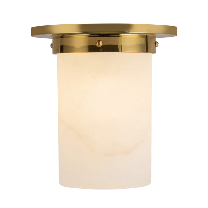 Alora - FM360808PTBAR - One Light Flush Mount - Mineral - Patina Brass/Alabaster