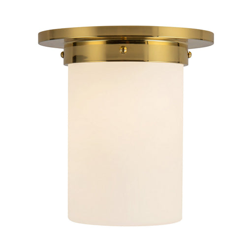Mineral One Light Flush Mount Patina Brass/Opal Glass