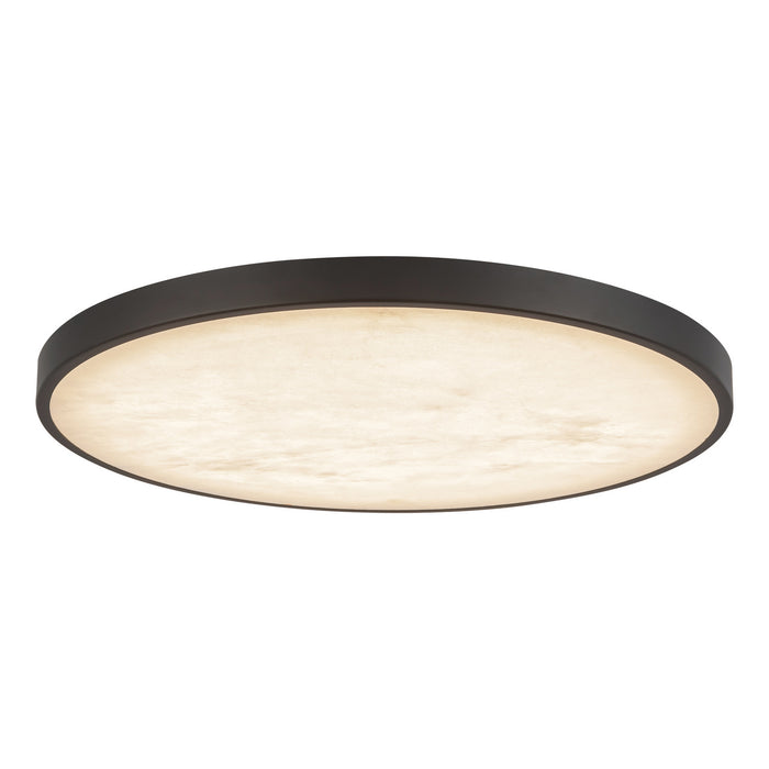 Alora - FM653015MBAR - LED Flush Mount - Evelyn - Matte Black/Alabaster