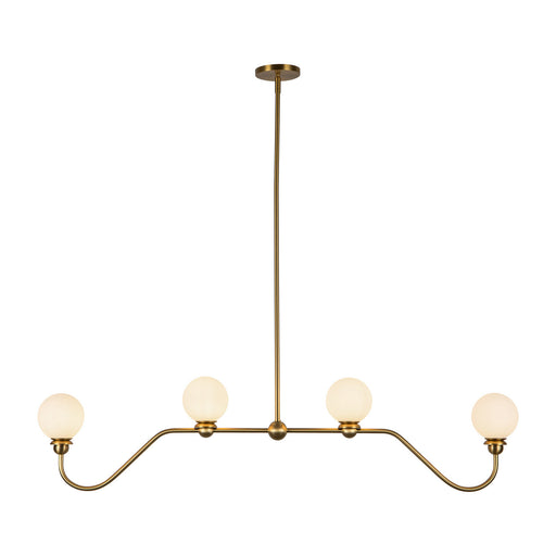 Beckett Four Light Linear Pendant Brushed Gold