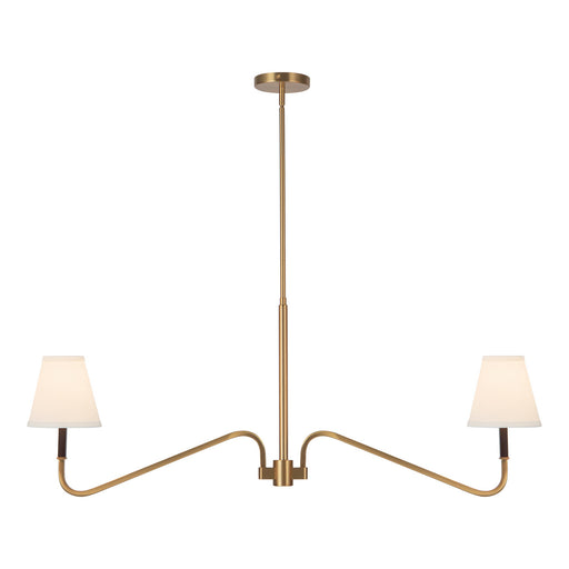 Sloan Two Light Linear Pendant Brushed Gold/White Linen