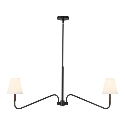 Sloan Two Light Linear Pendant Matte Black/White Linen