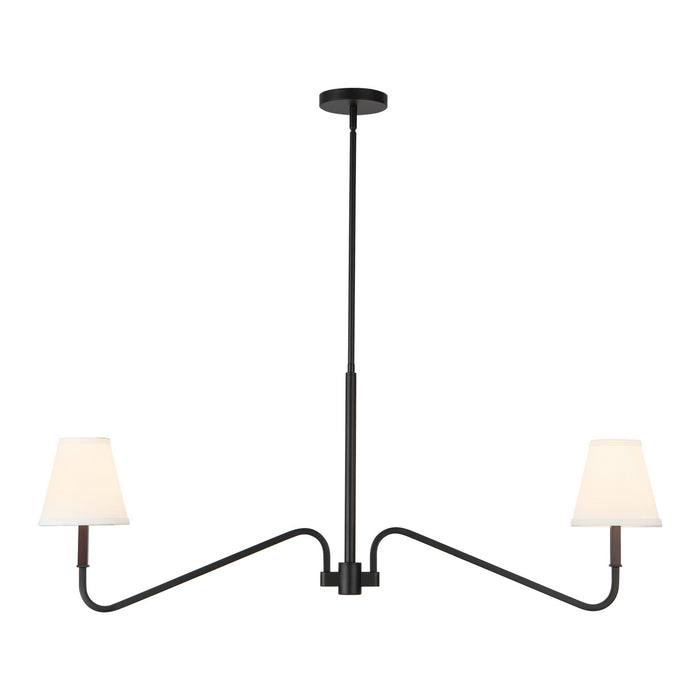 Alora - LP445242MBWL - Two Light Linear Pendant - Sloan - Matte Black/White Linen
