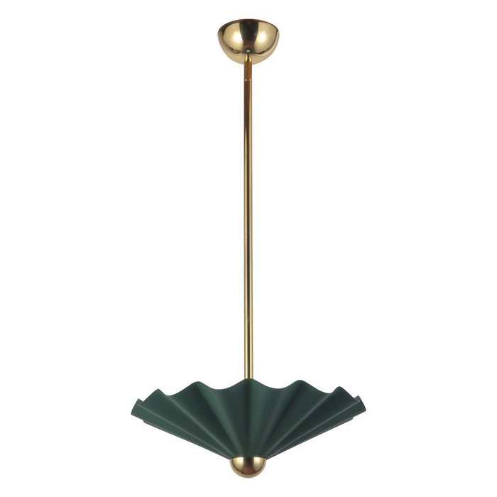 Alora - PD354016PGN - LED Pendant - Furrow - Pine Green