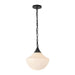 Alora - PD651012MBGR - One Light Pendant - Farrah - Matte Black/Glossy Ribbed Opal Glass