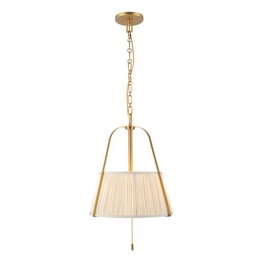 Scout Two Light Pendant Brushed Gold/White Linen