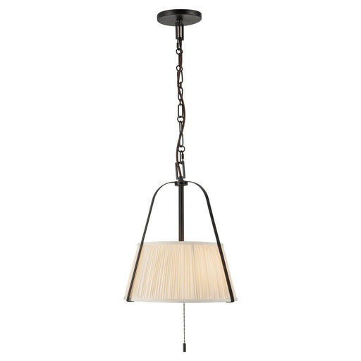 Scout Two Light Pendant Matte Black/White Linen