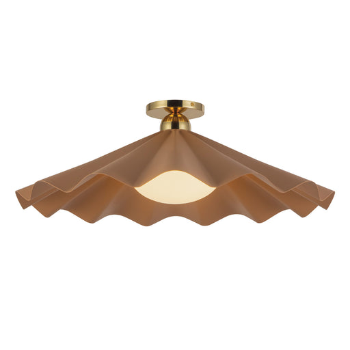 Alora - SF354125PEC - One Light Semi-Flush Mount - Furrow - Peach