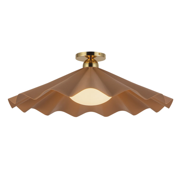 Alora - SF354125PEC - One Light Semi-Flush Mount - Furrow - Peach