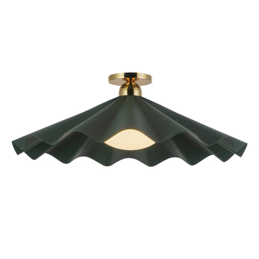 Furrow One Light Semi-Flush Mount Pine Green