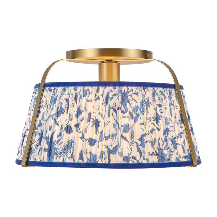 Alora - SF675213BGBL - One Light Semi-Flush Mount - Scout - Brushed Gold/Blue Linen