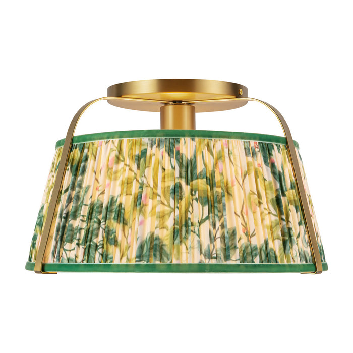 Alora - SF675213BGGL - One Light Semi-Flush Mount - Scout - Brushed Gold/Green Linen