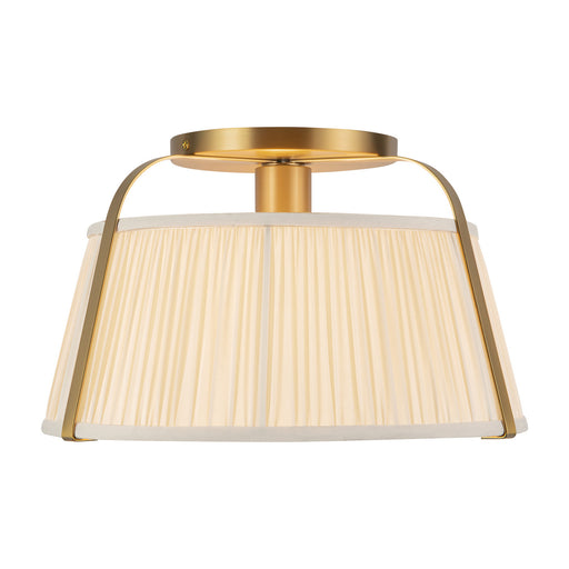 Scout One Light Semi-Flush Mount Brushed Gold/White Linen