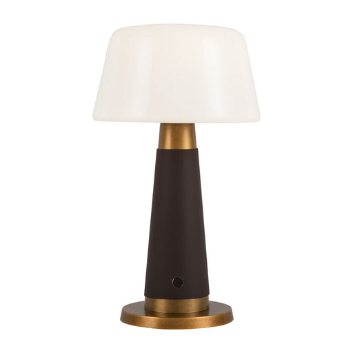 Clemence LED Table Lamp Espresso Vegan Leather