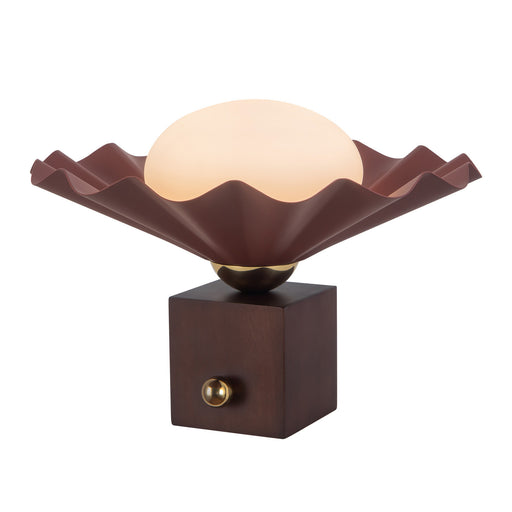 Furrow One Light Table Lamp Burgundy