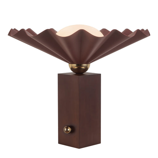 Furrow One Light Table Lamp Burgundy