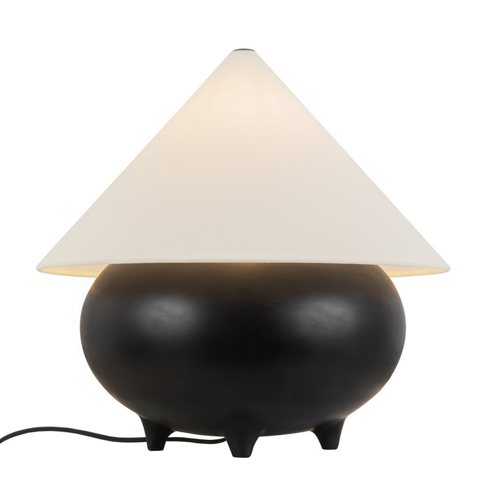 Alora - TL453017MBWL - One Light Table Lamp - Rowan - Matte Black/White Linen