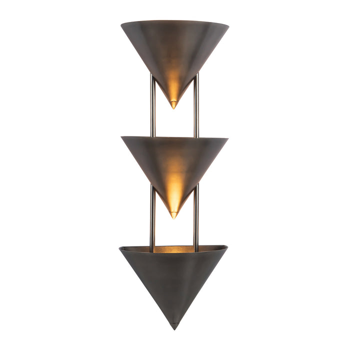 Alora - WS341328STA - Three Light Wall Sconce - Versus - Aged Steel
