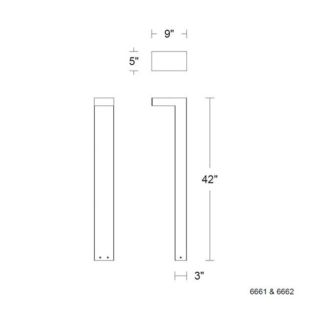 W.A.C. Lighting - 6671-5CSBK - LED Bollard - Grand Ledge - Black on Aluminum