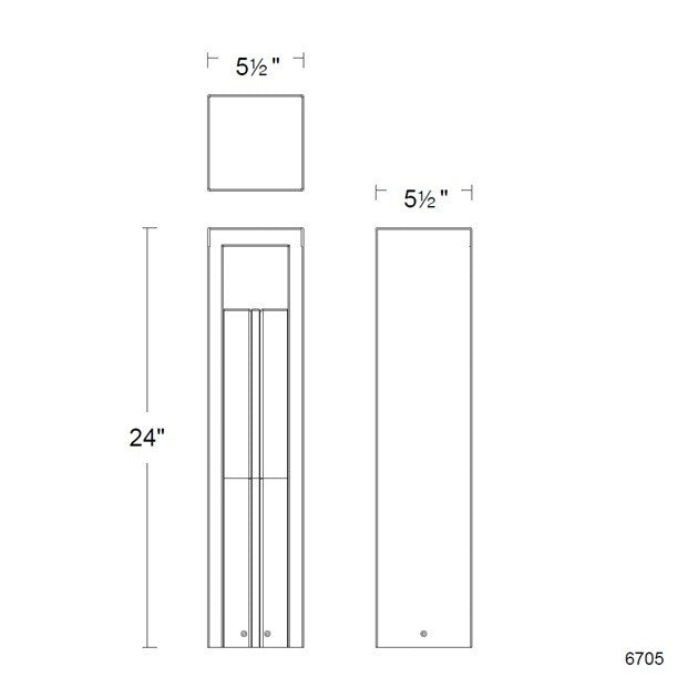 W.A.C. Lighting - 6705-30GT - LED Bollard - Cubical - Granite on Aluminum