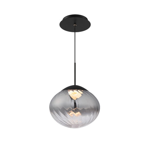 Swazey LED Pendant Black/Smoke Glass