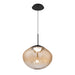 W.A.C. Lighting - PD407614-BKAM - LED Pendant - Swazey - Black/Amber Glass
