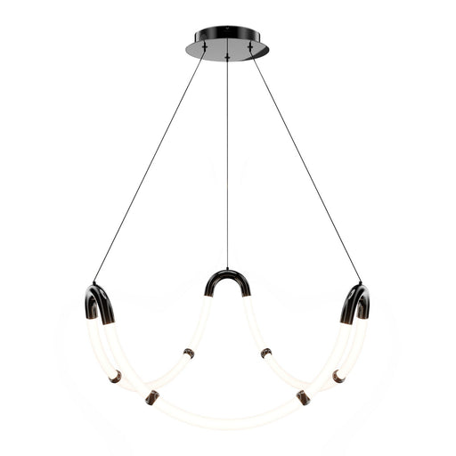 Swathe LED Chandelier Black Chrome