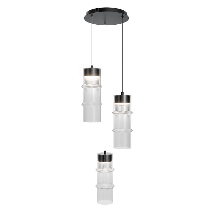 W.A.C. Lighting - PD413603R-TWA-BKWT - LED Chandelier - Kanister - Black/White Glass