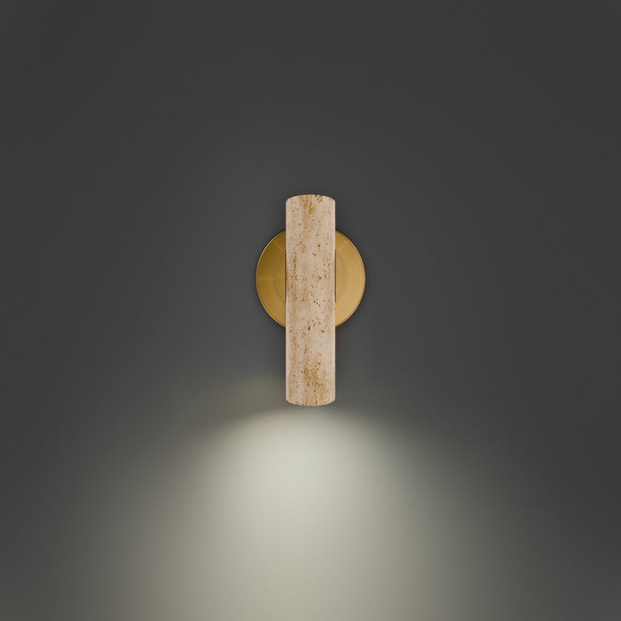Modern Forms - BL234608-WV/AB - LED Task & Reading Bed Light - Holden - Beige Travertine/Aged Brass